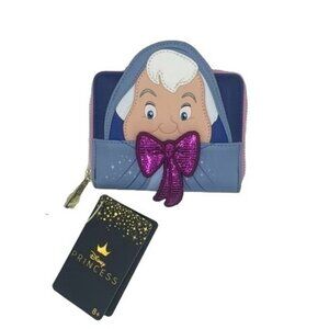 Loungefly Disney Princess Line Fairy Godmother Wallet Blue NWT